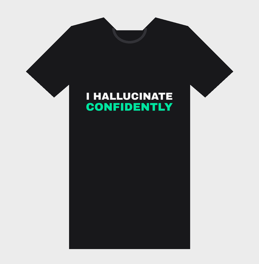 I Hallucinate Confidently t-shirt mockup
